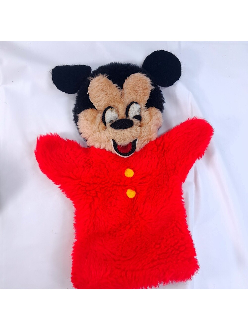 Vintage St. Michael Mickey Mouse hand puppet plush kids Walt Disney red made UK